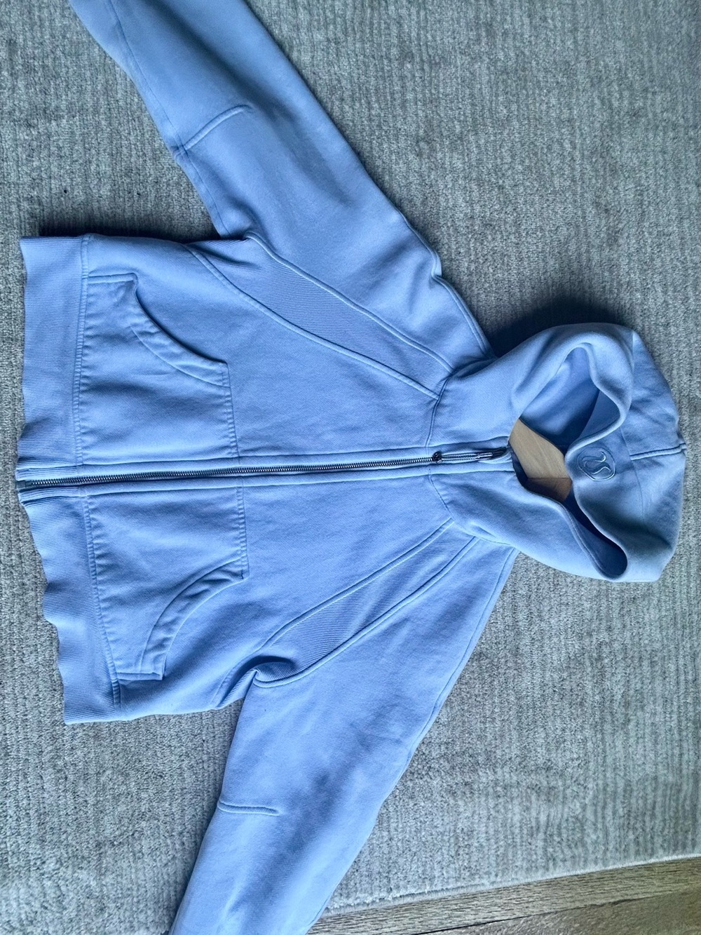 lululemon athletica Light Blue Hooded Zip-Up Jacket